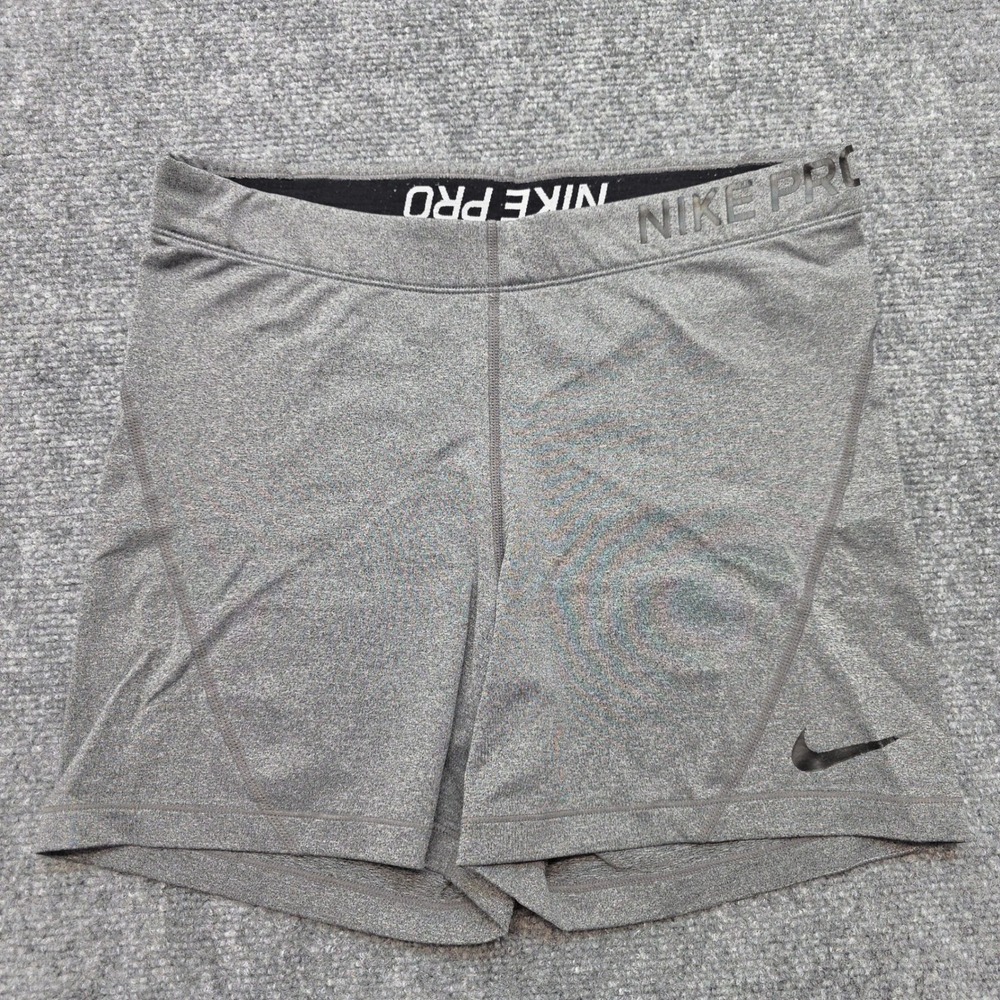 Nike Pro Dri-FIT Women's Large Gray Compression Shorts Athletic Training 4 Inch